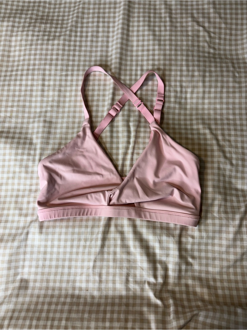 Pink Twist Front Sports Bra